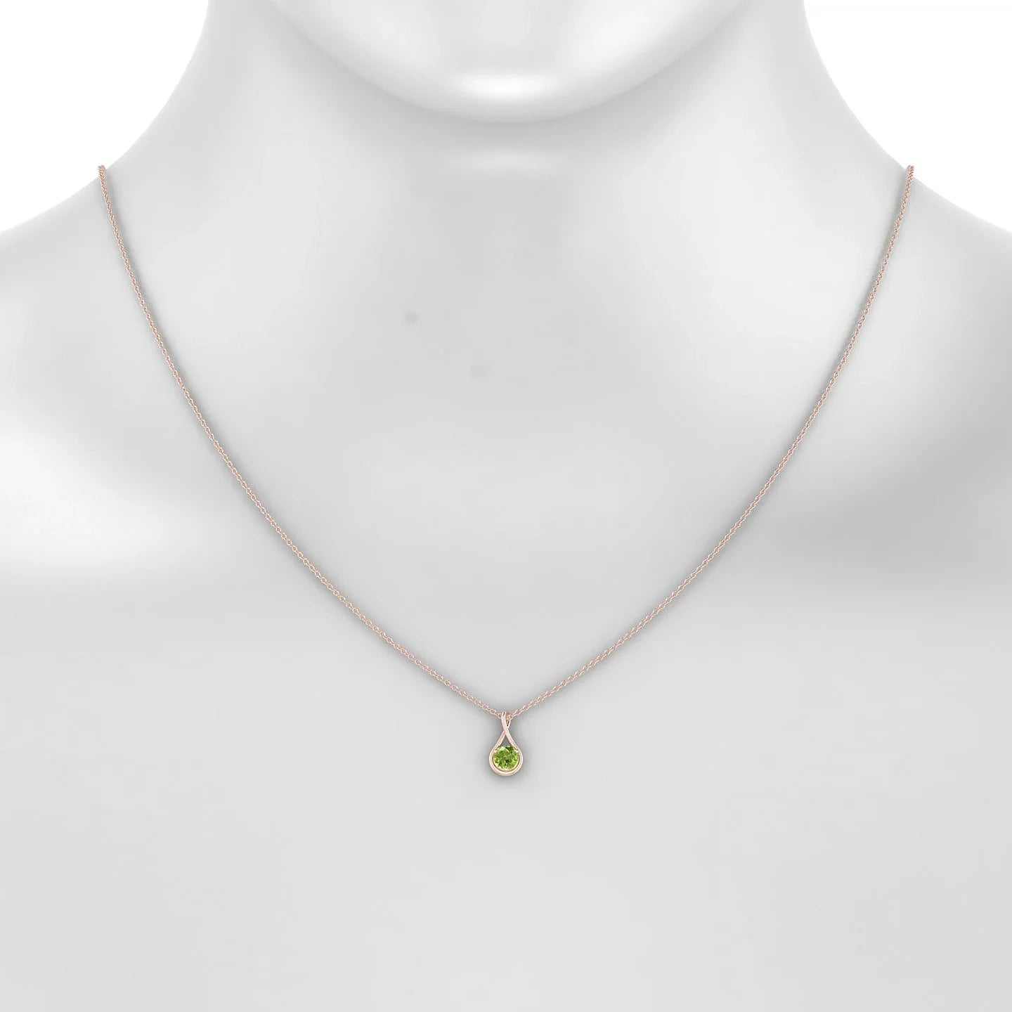 Loop | 18k Rose Gold 4.5 mm Round Peridot Pendant