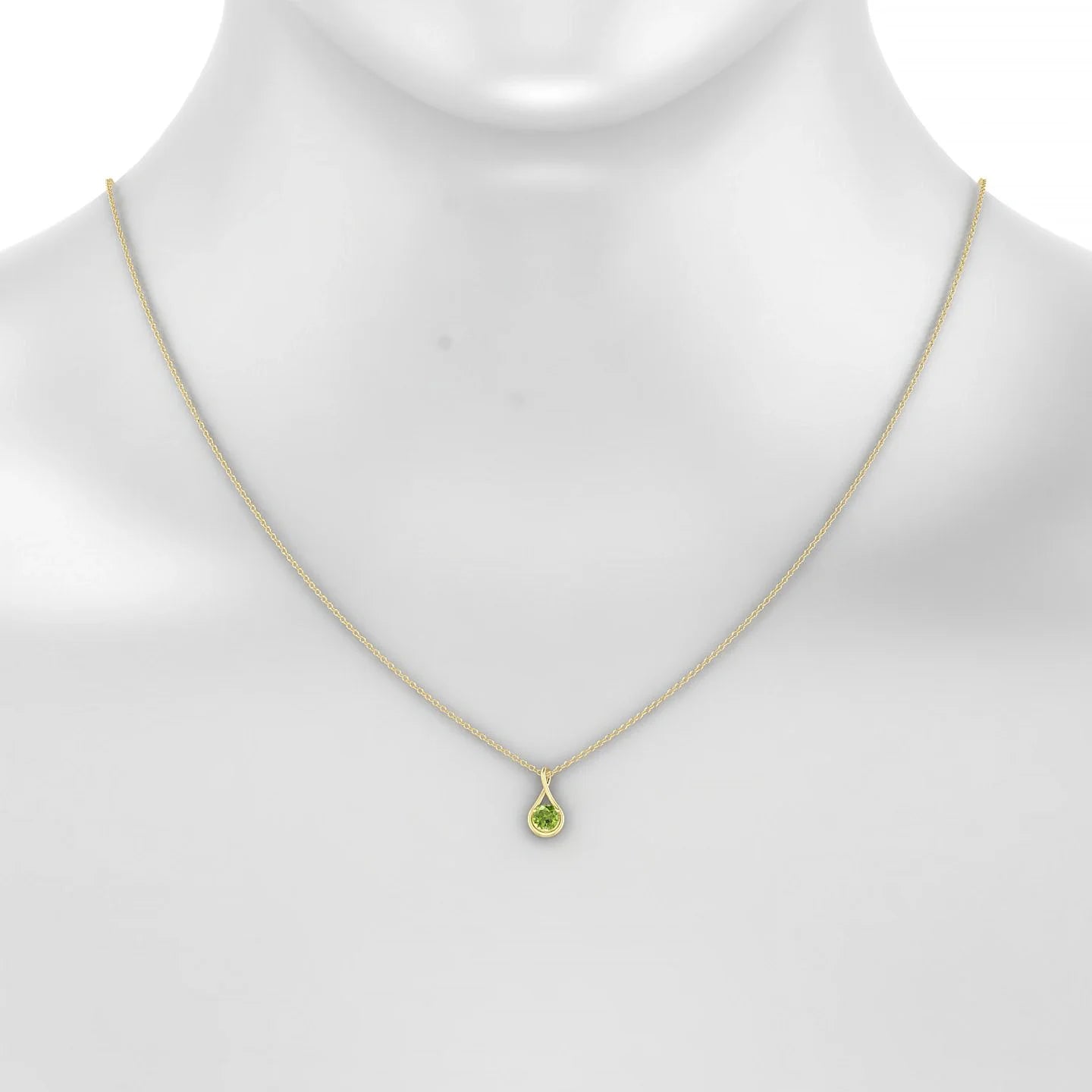 Loop | 18k Yellow Gold 4.5 mm Round Peridot Pendant