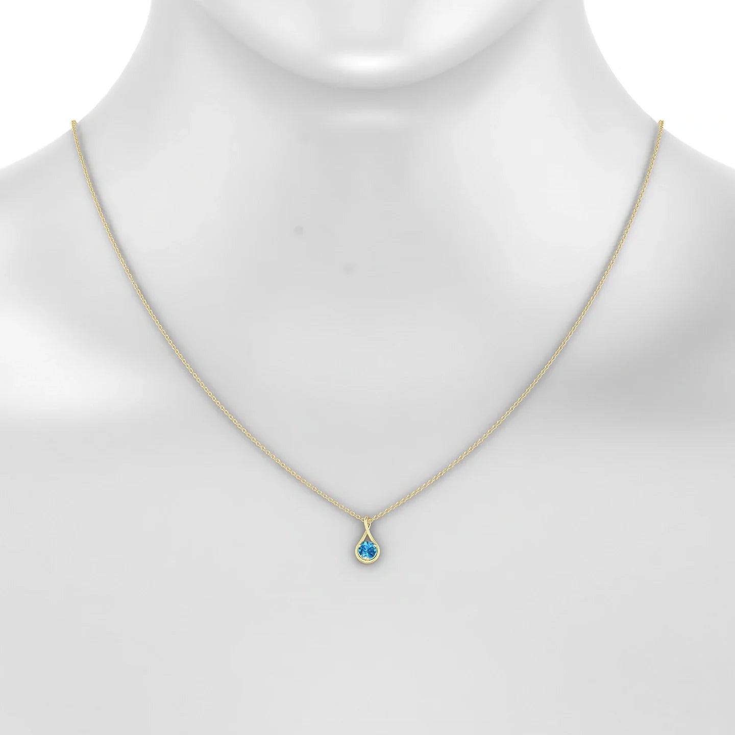 Loop | 18k Yellow Gold 4.5 mm Round Topaz Pendant
