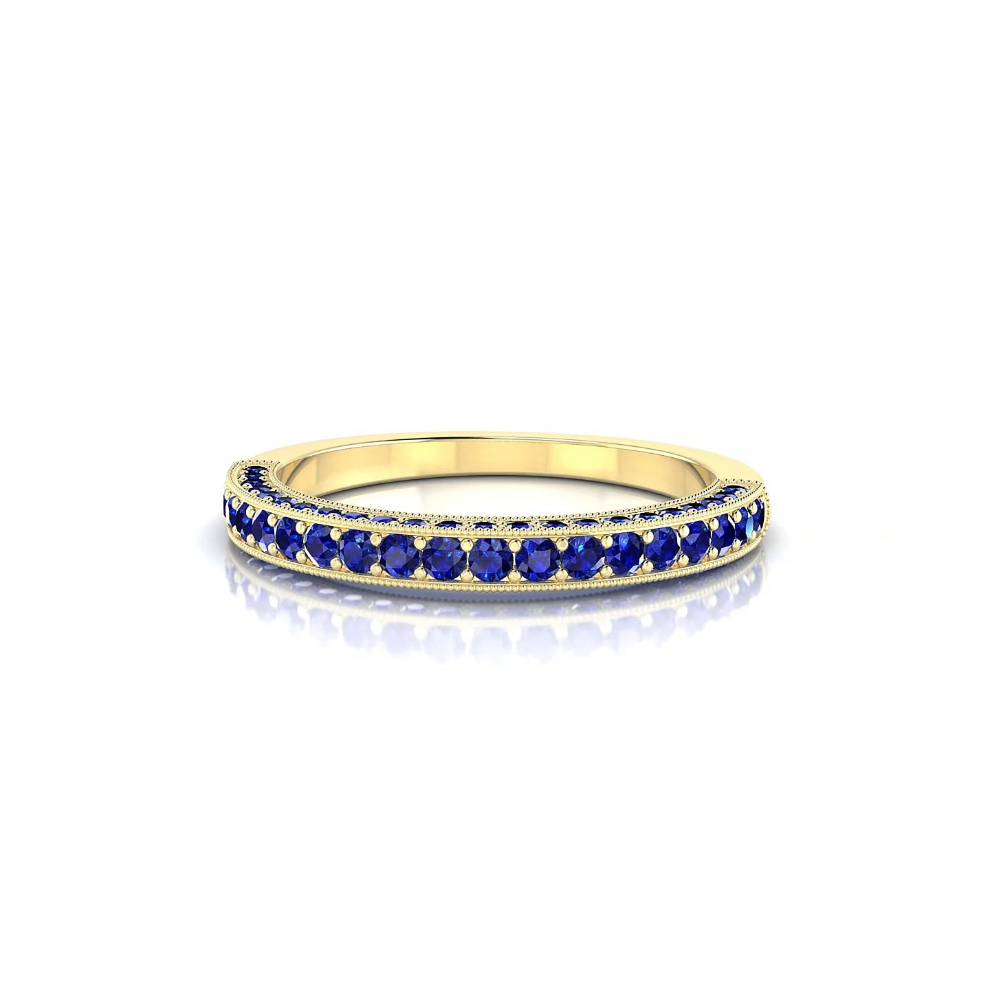 Lustre | 18k Yellow Gold 1.5 mm Round Sapphire Ring