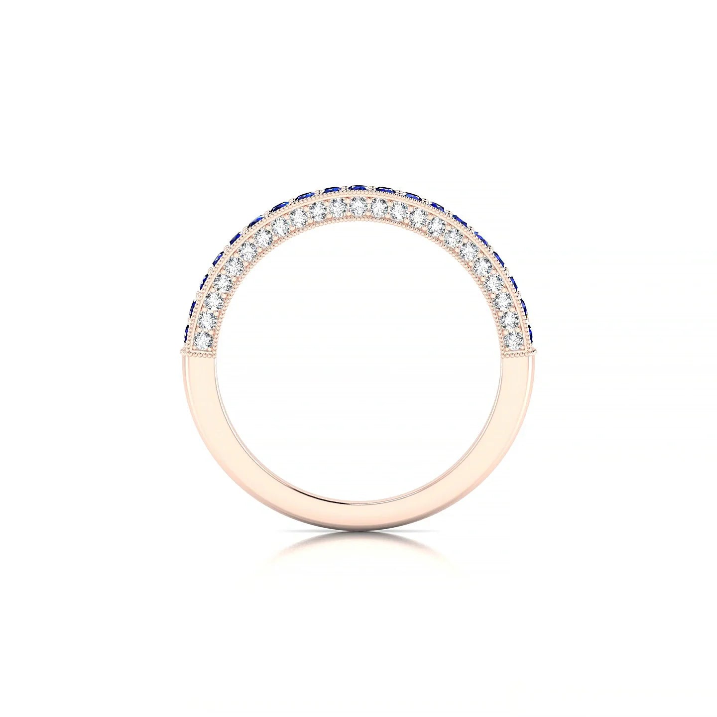 Lustre | 18k Rose Gold 1.5 mm Round Sapphire & Diamond Ring