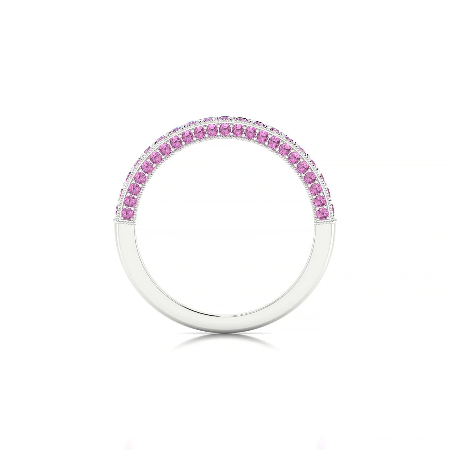 Lustre | 18k White Gold 1.5 mm Round Pink Sapphire Ring
