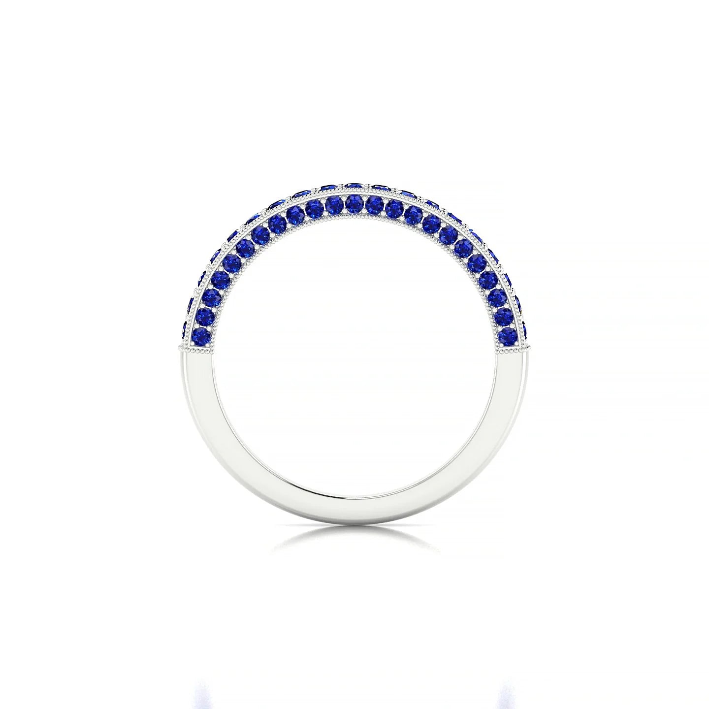 Lustre | 18k White Gold 1.5 mm Round Sapphire Ring