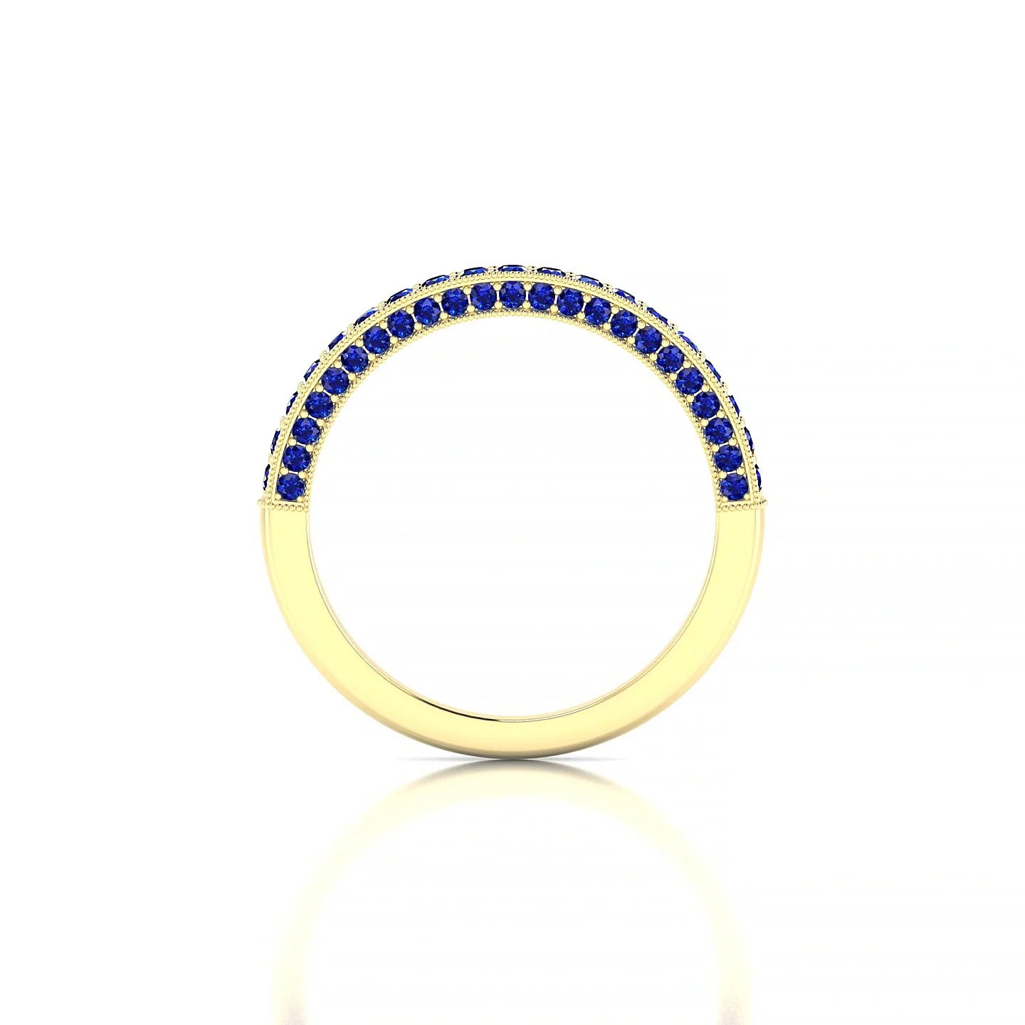 Lustre | 18k Yellow Gold 1.5 mm Round Sapphire Ring