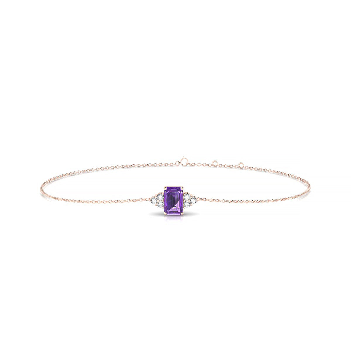 Mirage | 18k Rose Gold 6 x 4 mm Emerald Amethyst Bracelet