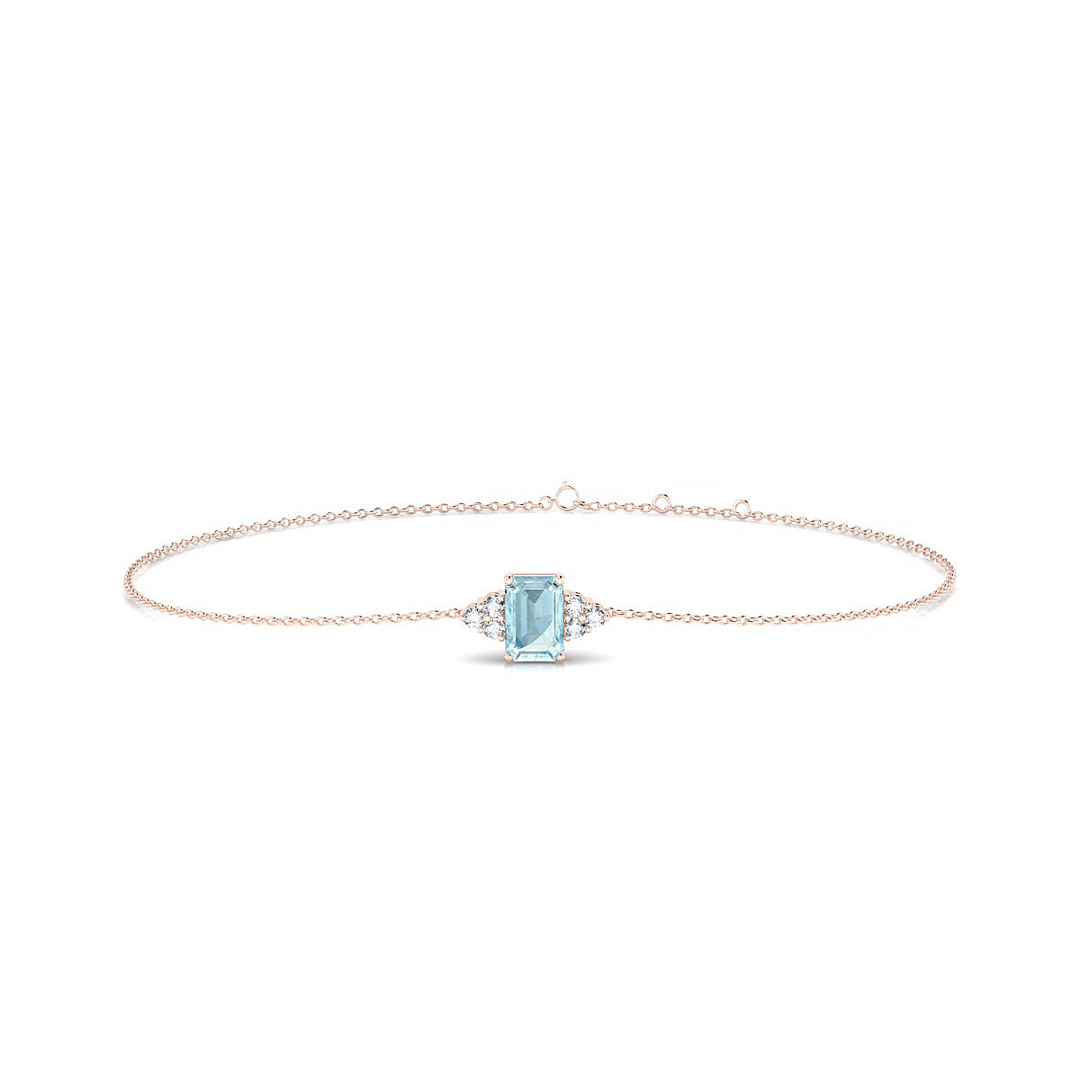 Mirage | 18k Rose Gold 6 x 4 mm Emerald Aquamarine Bracelet