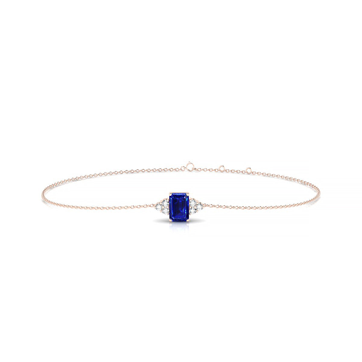 Mirage | 18k Rose Gold 6 x 4 mm Emerald Sapphire Bracelet