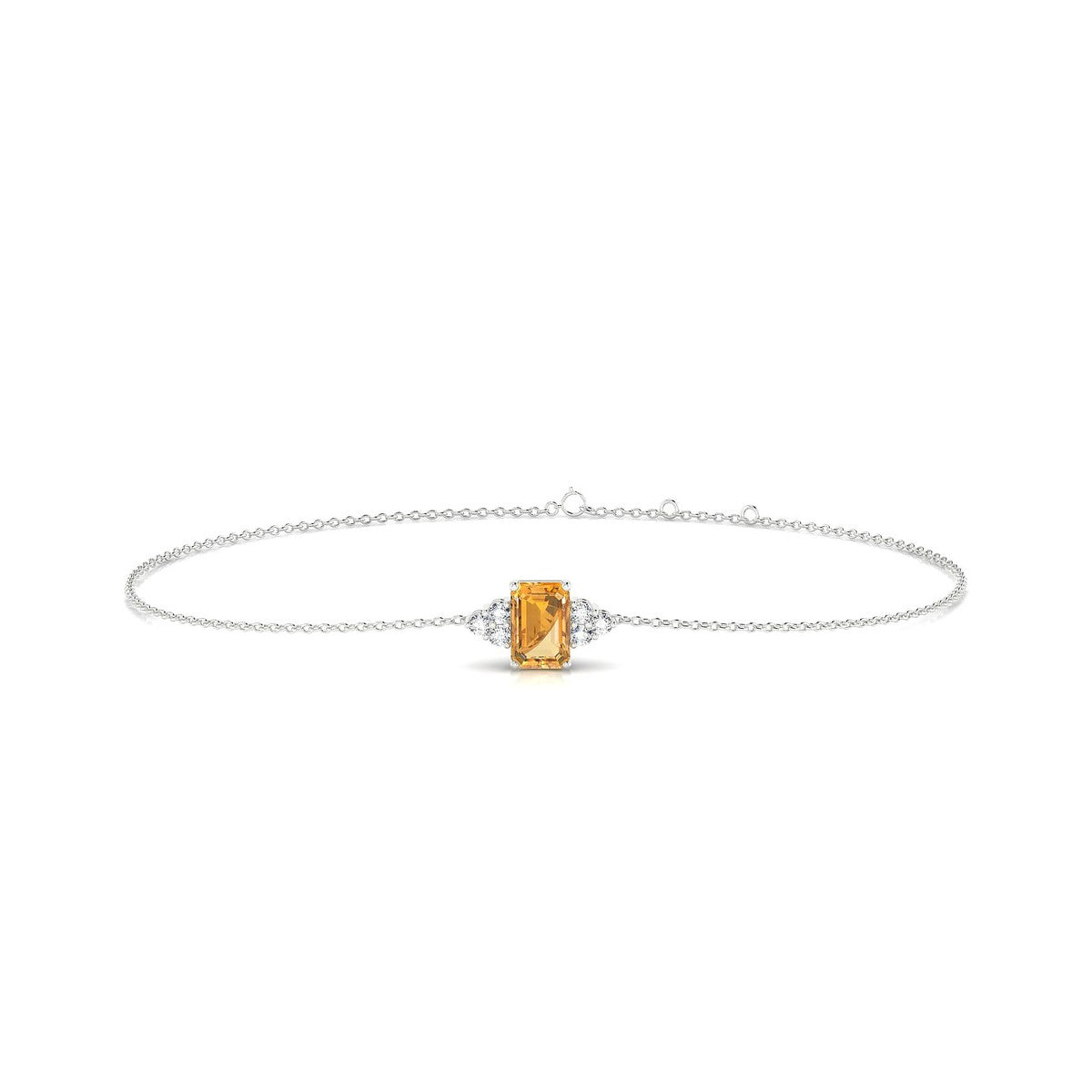 Mirage | 18k White Gold 6 x 4 mm Emerald Citrine Bracelet
