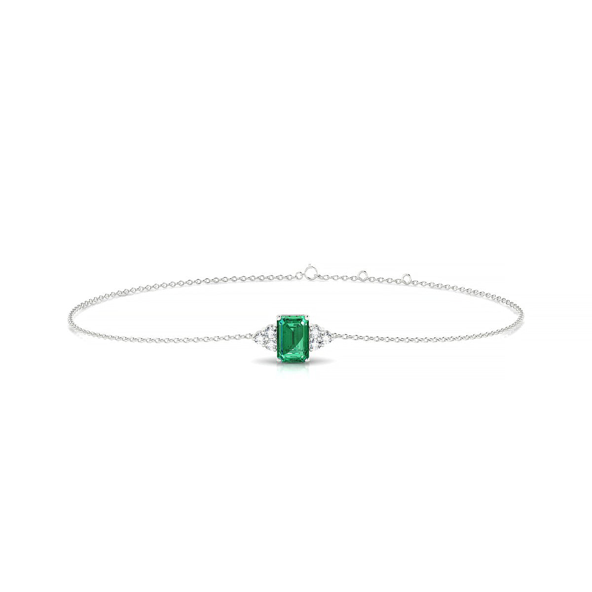 Mirage | 18k White Gold 6 x 4 mm Emerald Emerald Bracelet