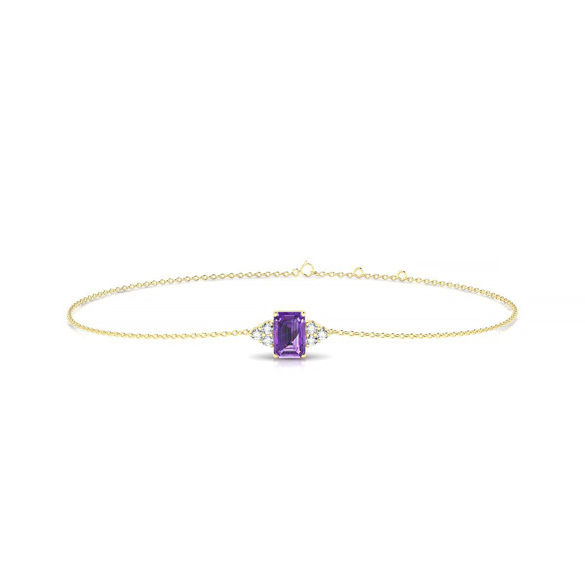 Mirage | 18k Yellow Gold 6 x 4 mm Emerald Amethyst Bracelet
