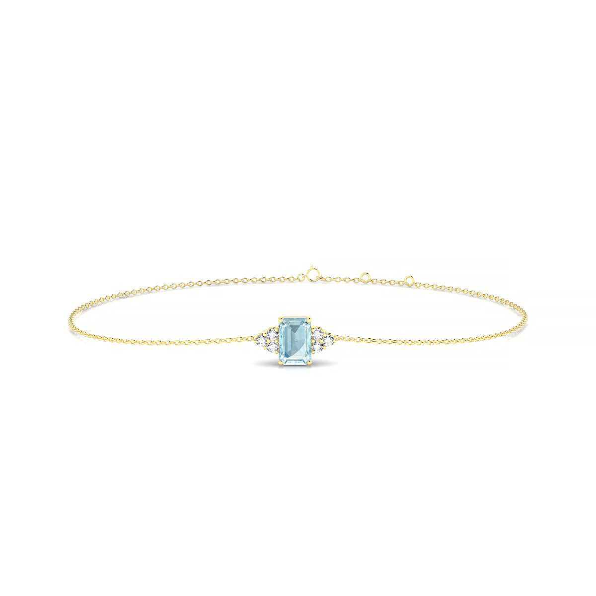 Mirage | 18k Yellow Gold 6 x 4 mm Emerald Aquamarine Bracelet