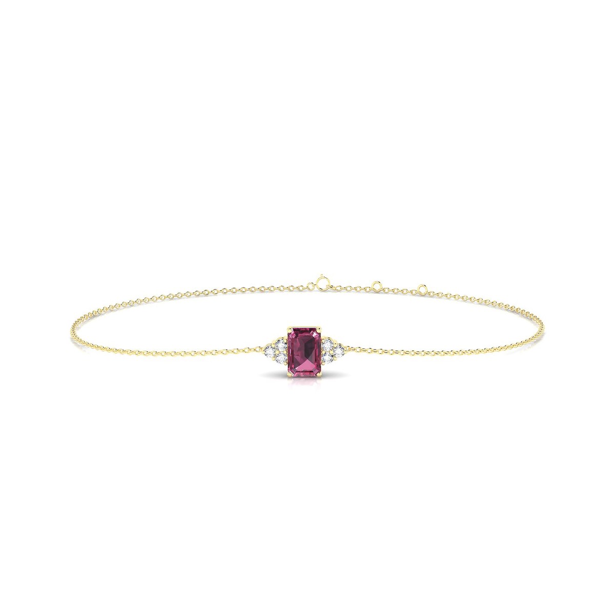 Mirage | 18k Yellow Gold 6 x 4 mm Emerald Rhodolite Bracelet