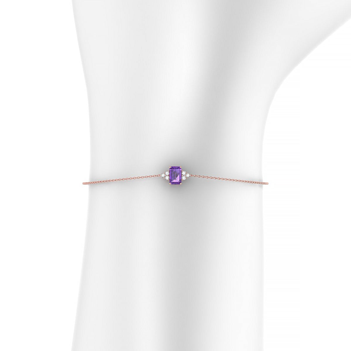 Mirage | 18k Rose Gold 6 x 4 mm Emerald Amethyst Bracelet