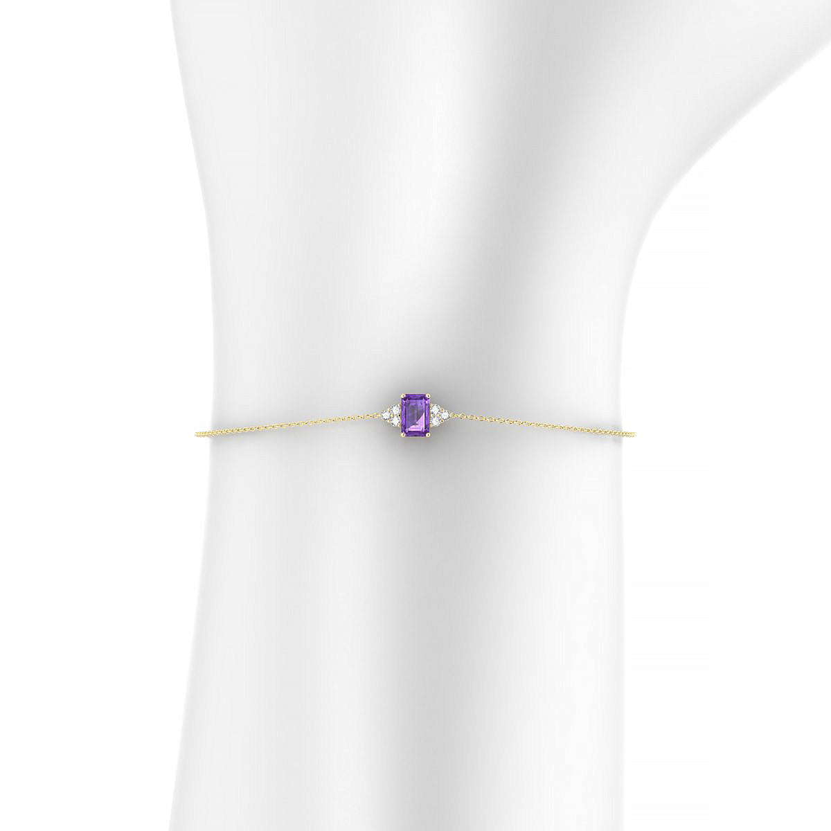 Mirage | 18k Yellow Gold 6 x 4 mm Emerald Amethyst Bracelet