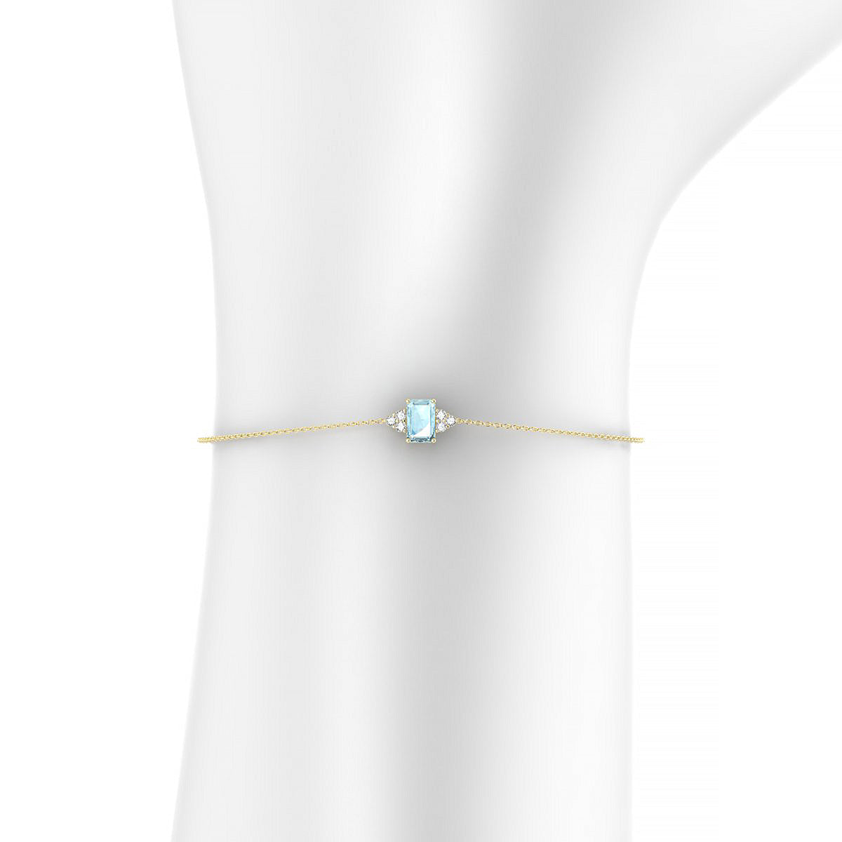 Mirage | 18k Yellow Gold 6 x 4 mm Emerald Aquamarine Bracelet