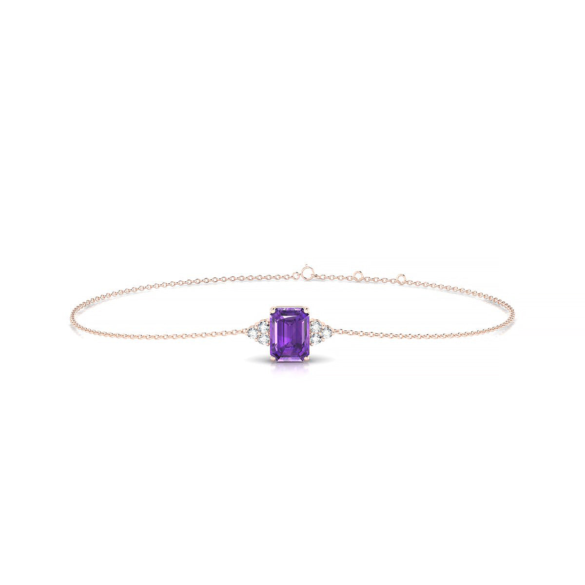 Mirage | 18k Rose Gold 7 x 5 mm Emerald Amethyst Bracelet