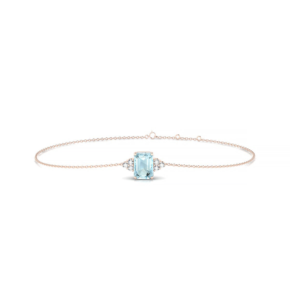 Mirage | 18k Rose Gold 7 x 5 mm Emerald Aquamarine Bracelet