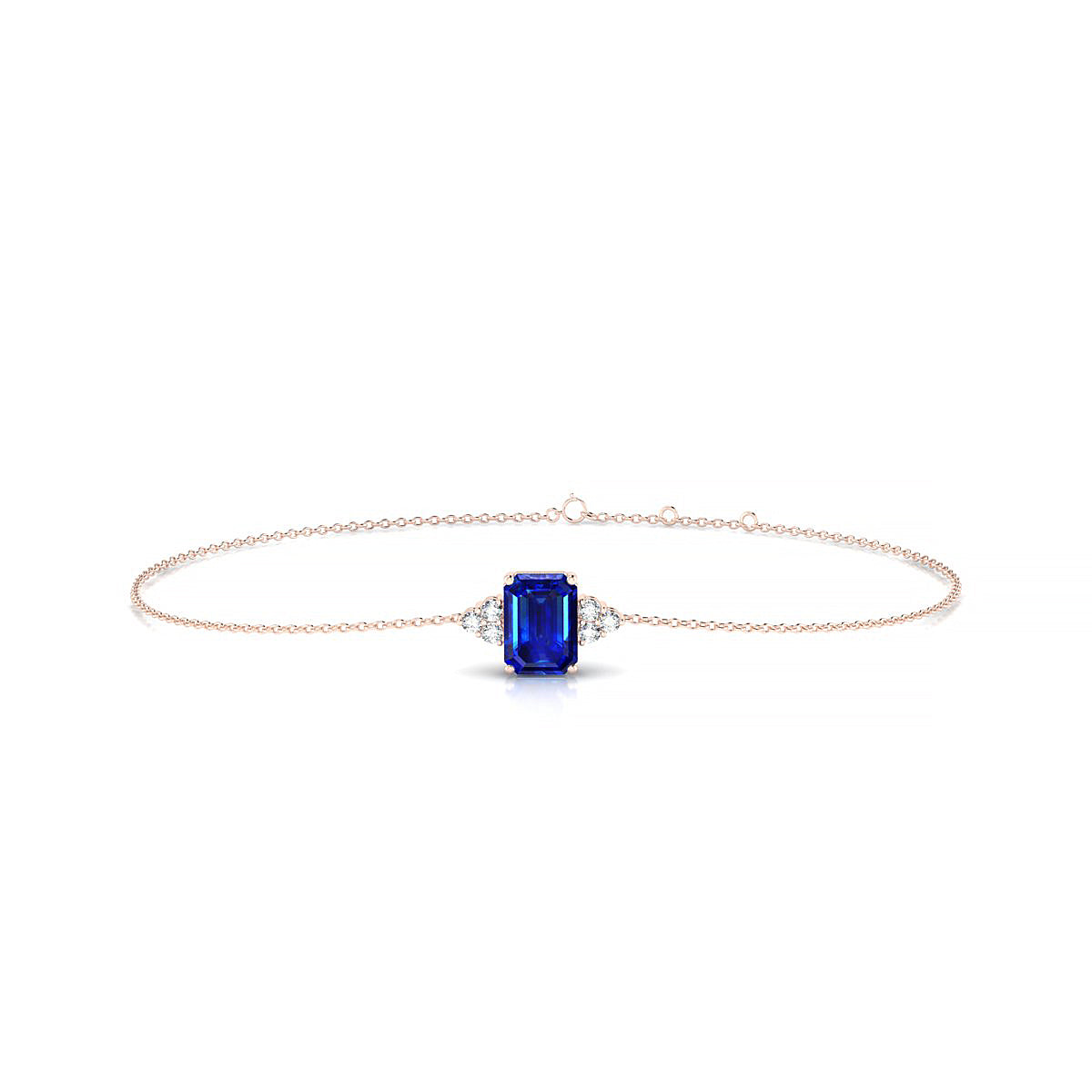 Mirage | 18k Rose Gold 7 x 5 mm Emerald Sapphire Bracelet