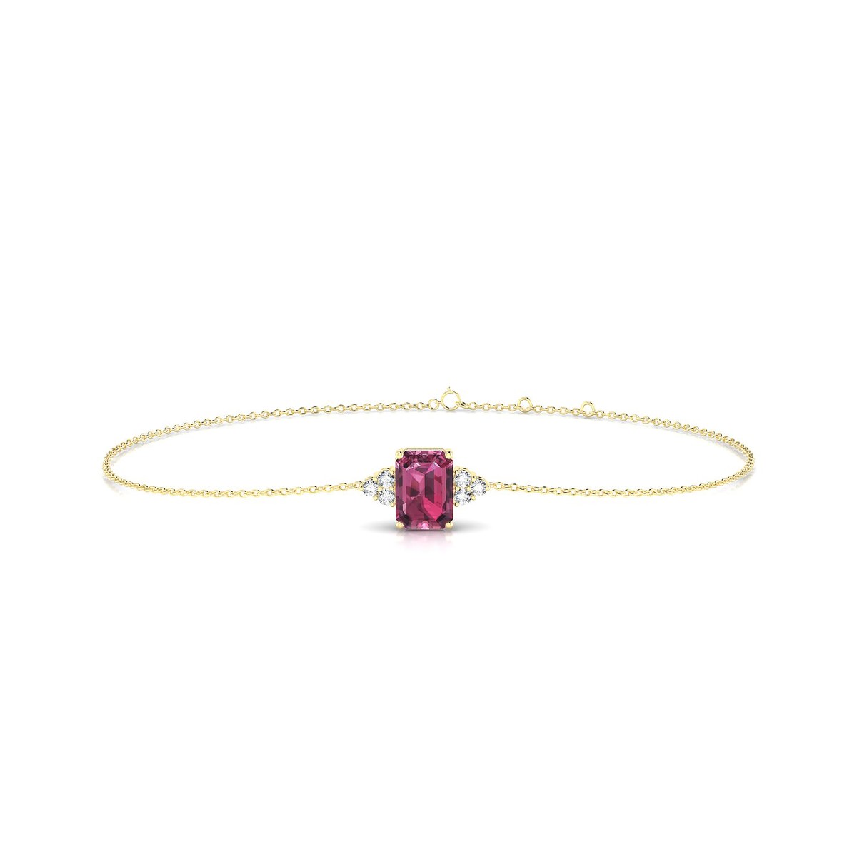 Mirage | 18k Yellow Gold 7 x 5 mm Emerald Rhodolite Bracelet