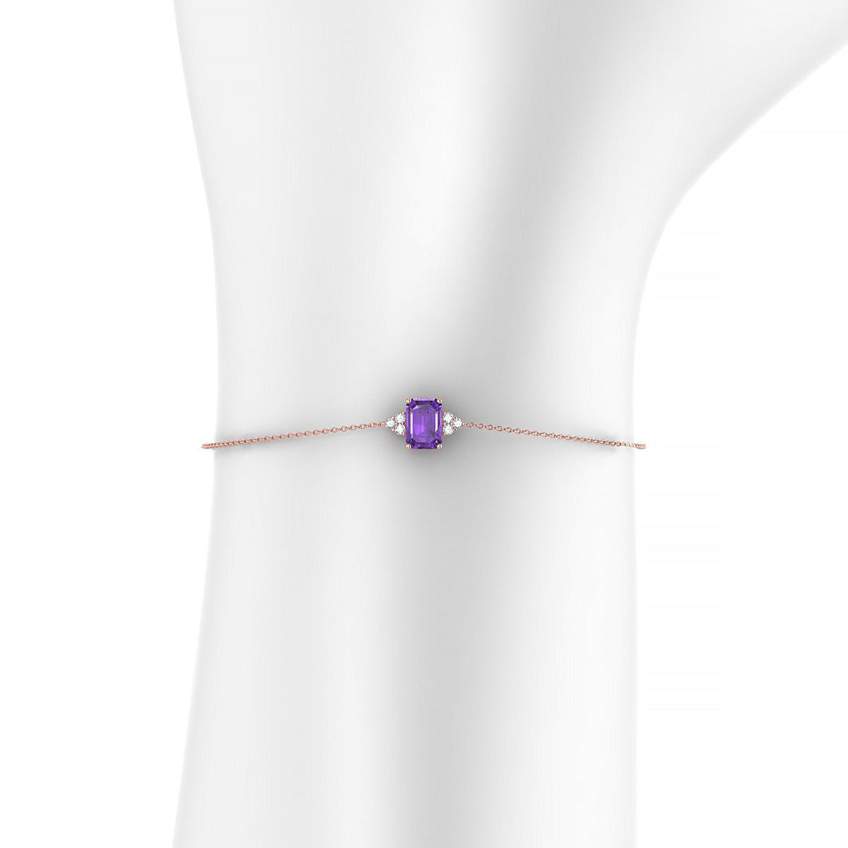 Mirage | 18k Rose Gold 7 x 5 mm Emerald Amethyst Bracelet