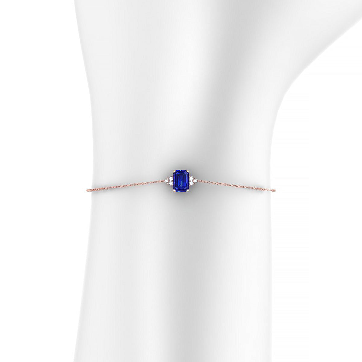 Mirage | 18k Rose Gold 7 x 5 mm Emerald Sapphire Bracelet