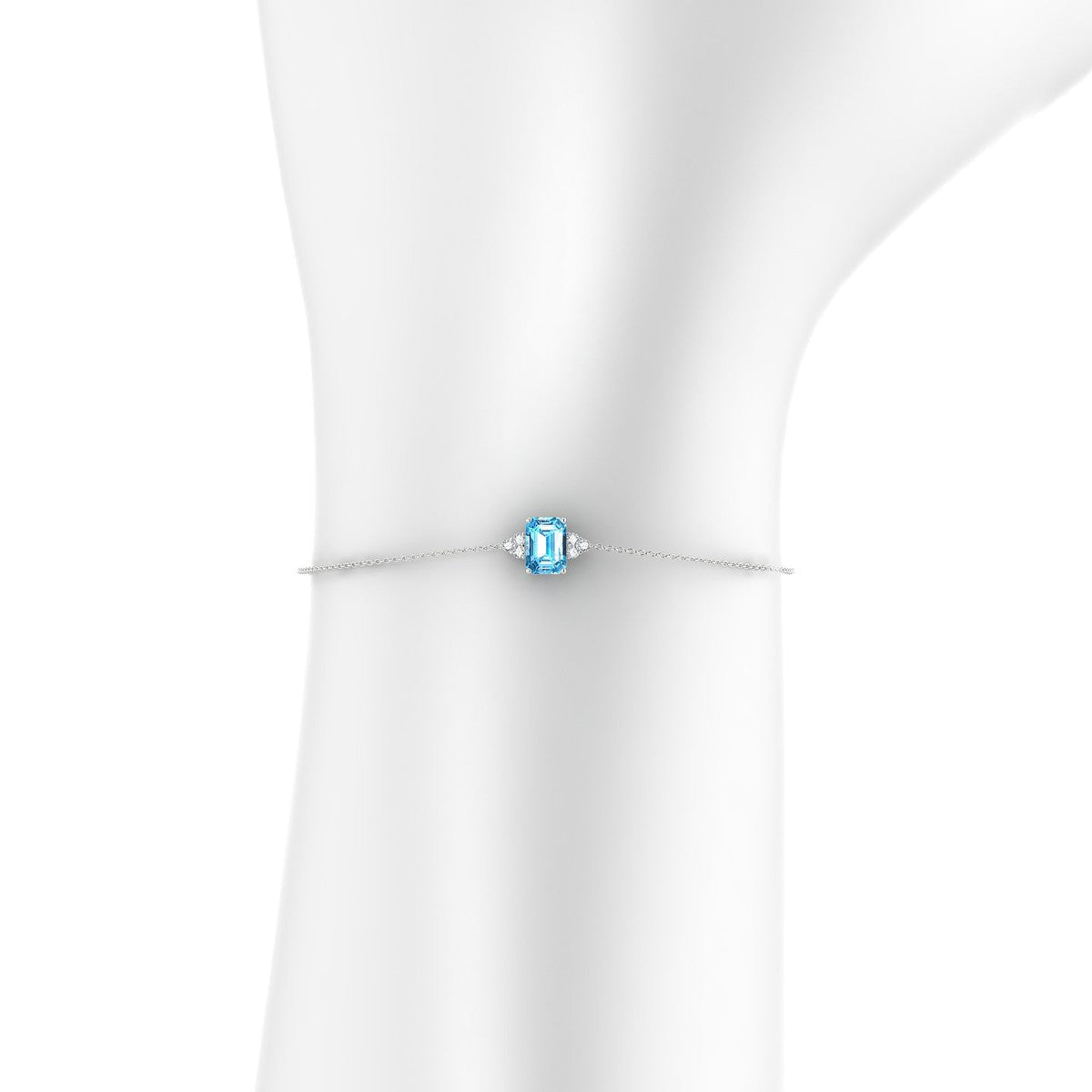 Mirage | 18k White Gold 7 x 5 mm Emerald Topaz Bracelet