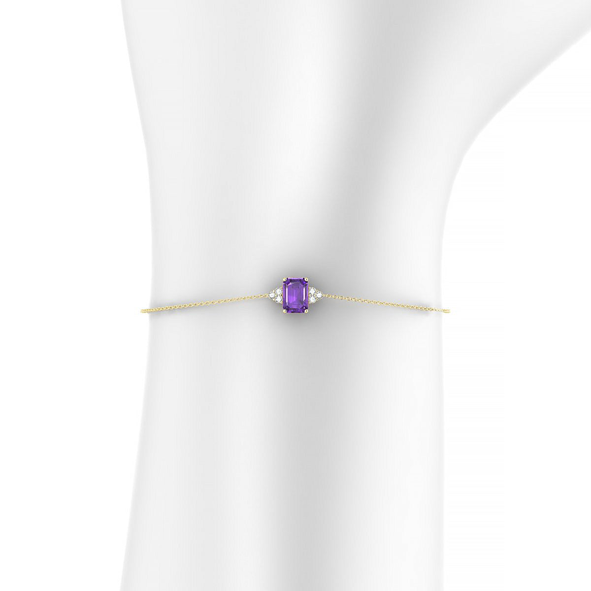 Mirage | 18k Yellow Gold 7 x 5 mm Emerald Amethyst Bracelet