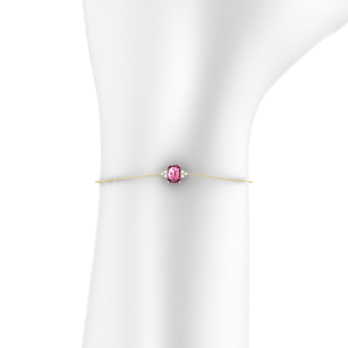 Mirage | 18k Yellow Gold 7 x 5 mm Emerald Rhodolite Bracelet