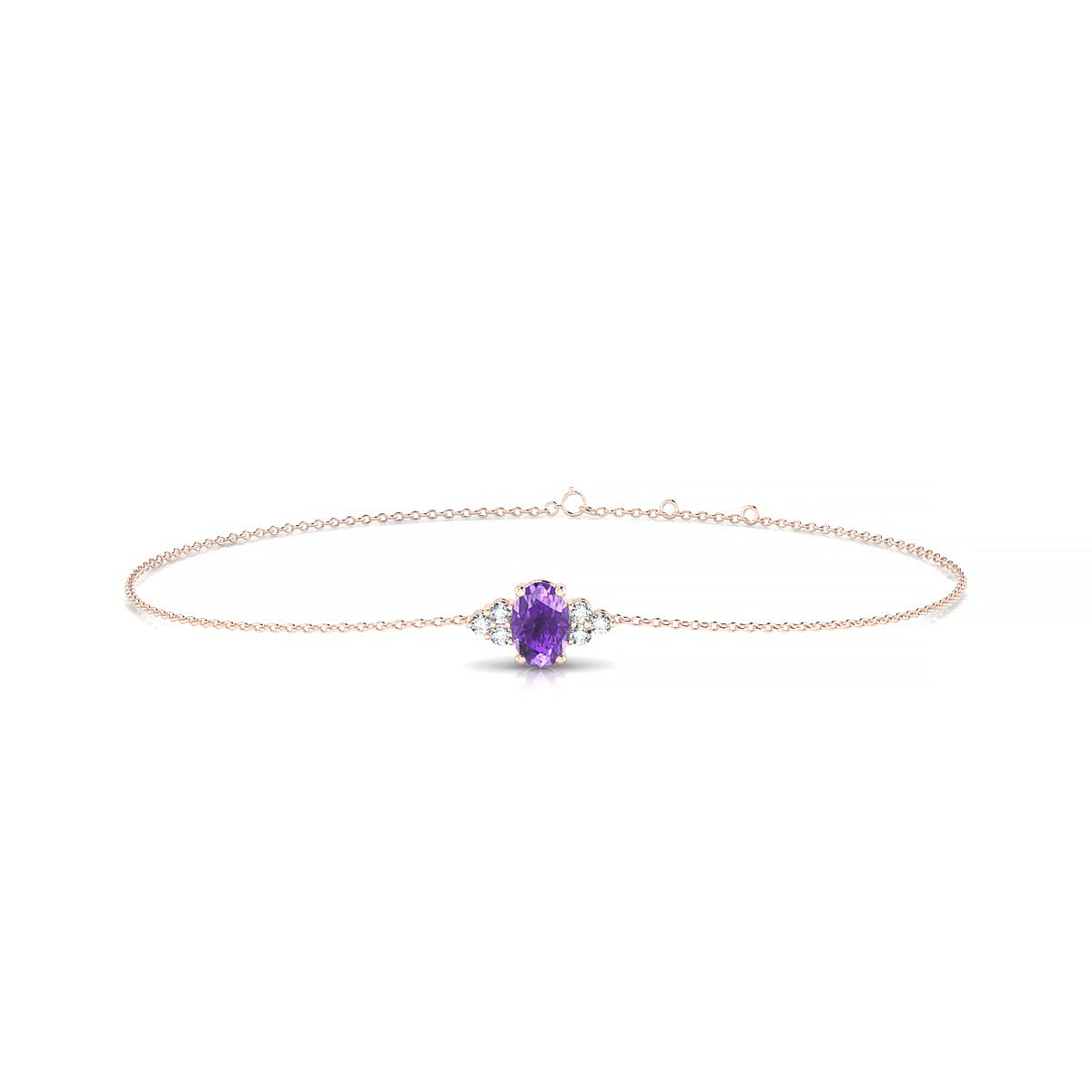 Mirage | 18k Rose Gold 6 x 4 mm Oval Amethyst Bracelet