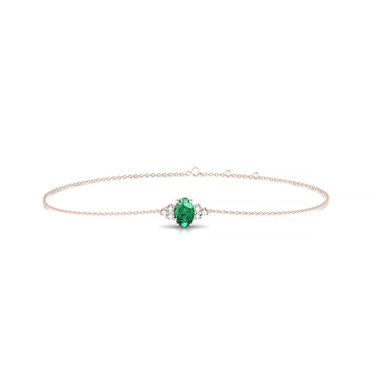Mirage | 18k Rose Gold 6 x 4 mm Oval Emerald Bracelet