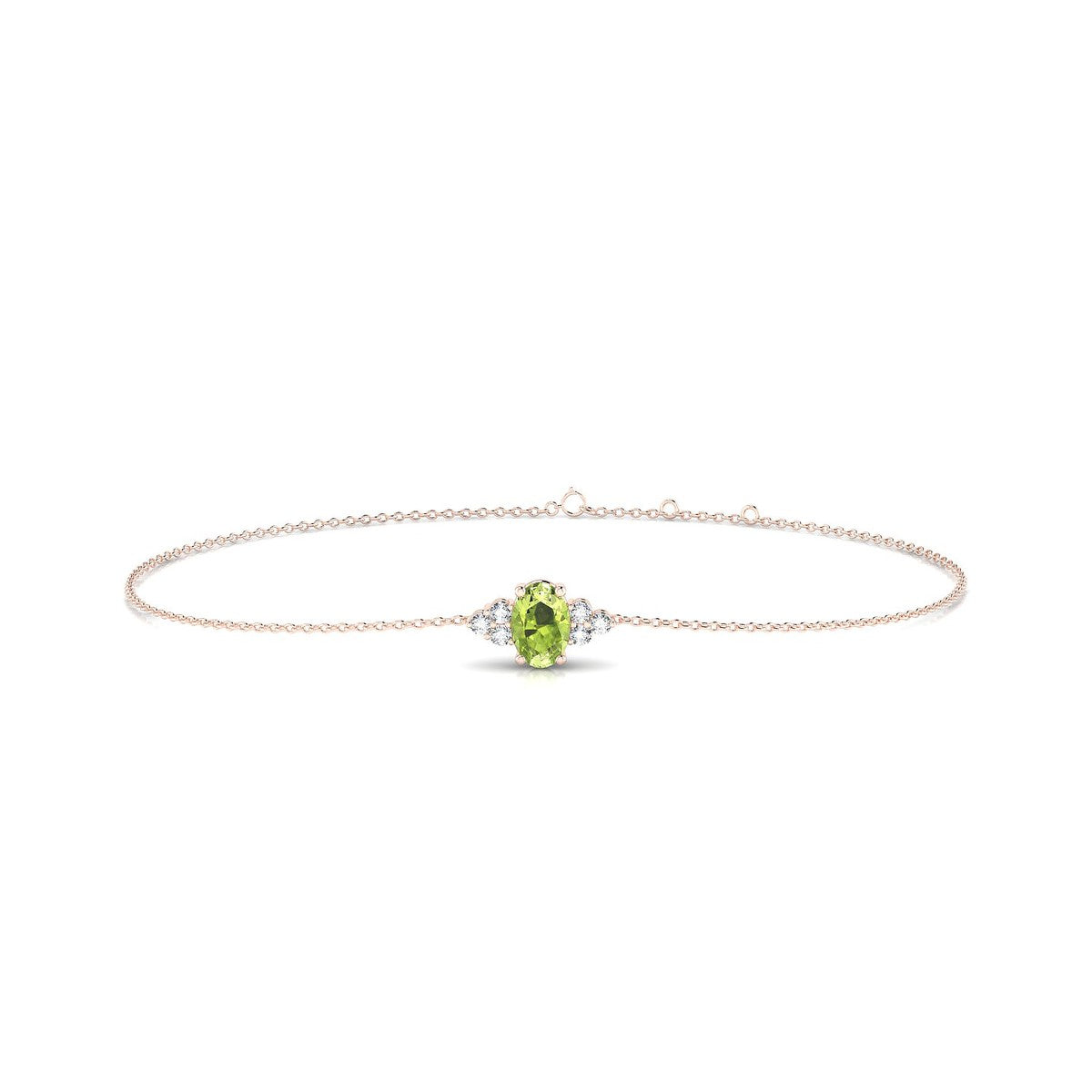 Mirage | 18k Rose Gold 6 x 4 mm Oval Peridot Bracelet