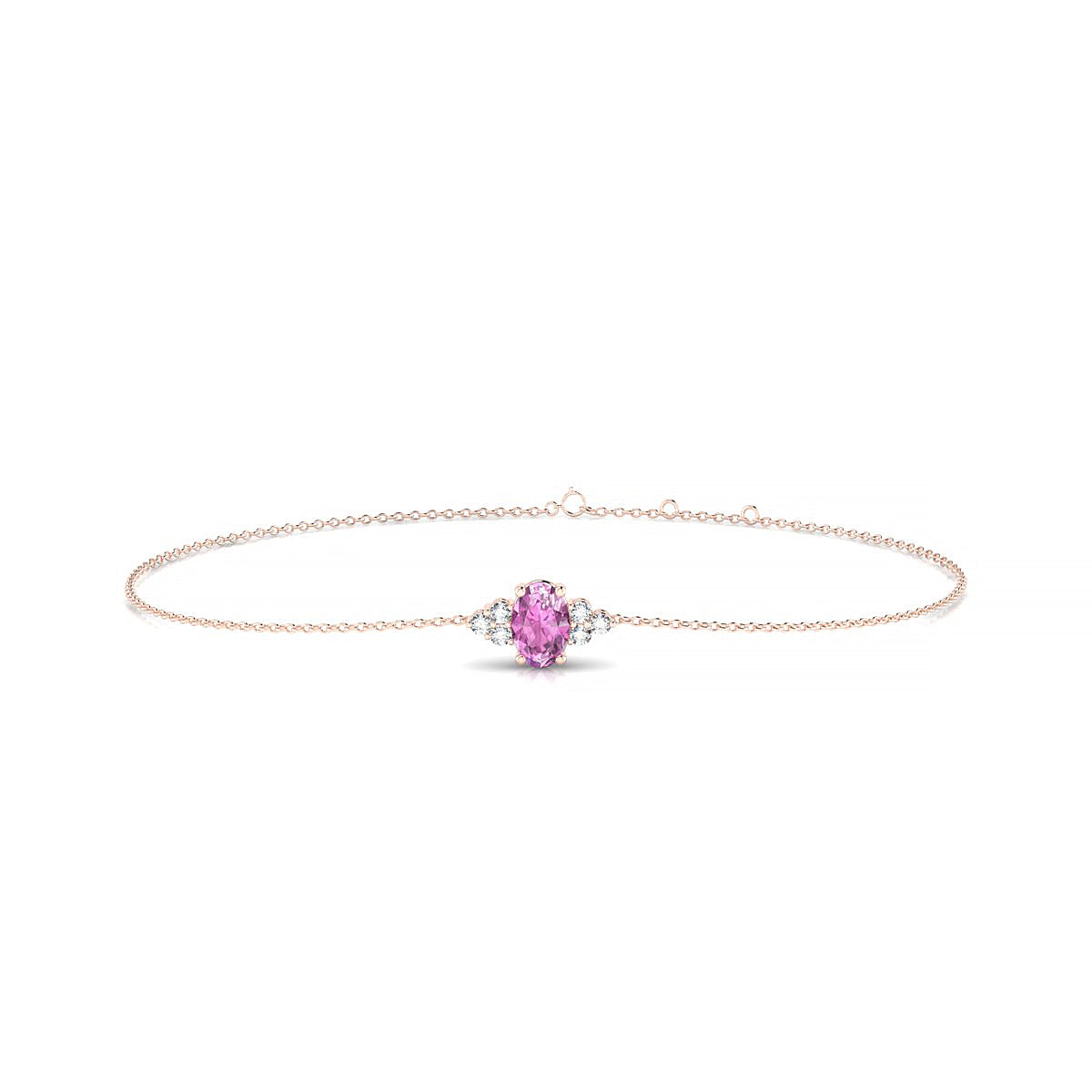 Mirage | 18k Rose Gold 6 x 4 mm Oval Pink Sapphire Bracelet