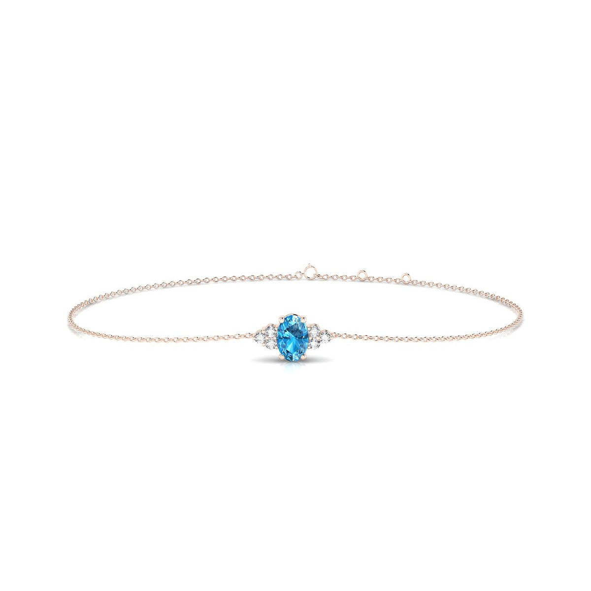 Mirage | 18k Rose Gold 6 x 4 mm Oval Topaz Bracelet
