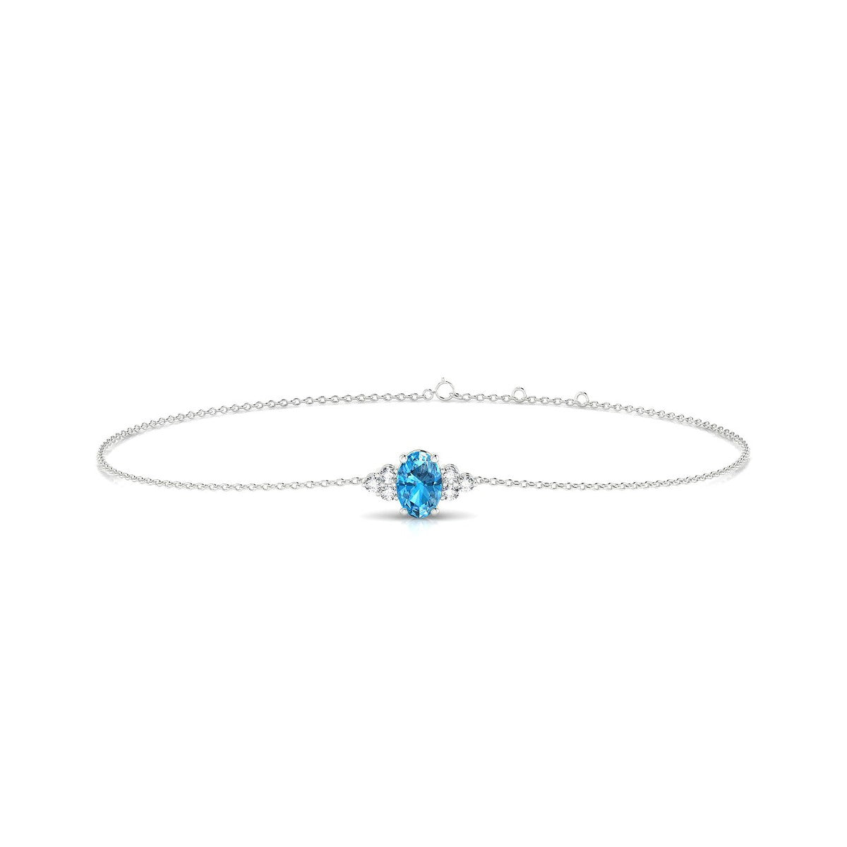 Mirage | 18k White Gold 6 x 4 mm Oval Topaz Bracelet