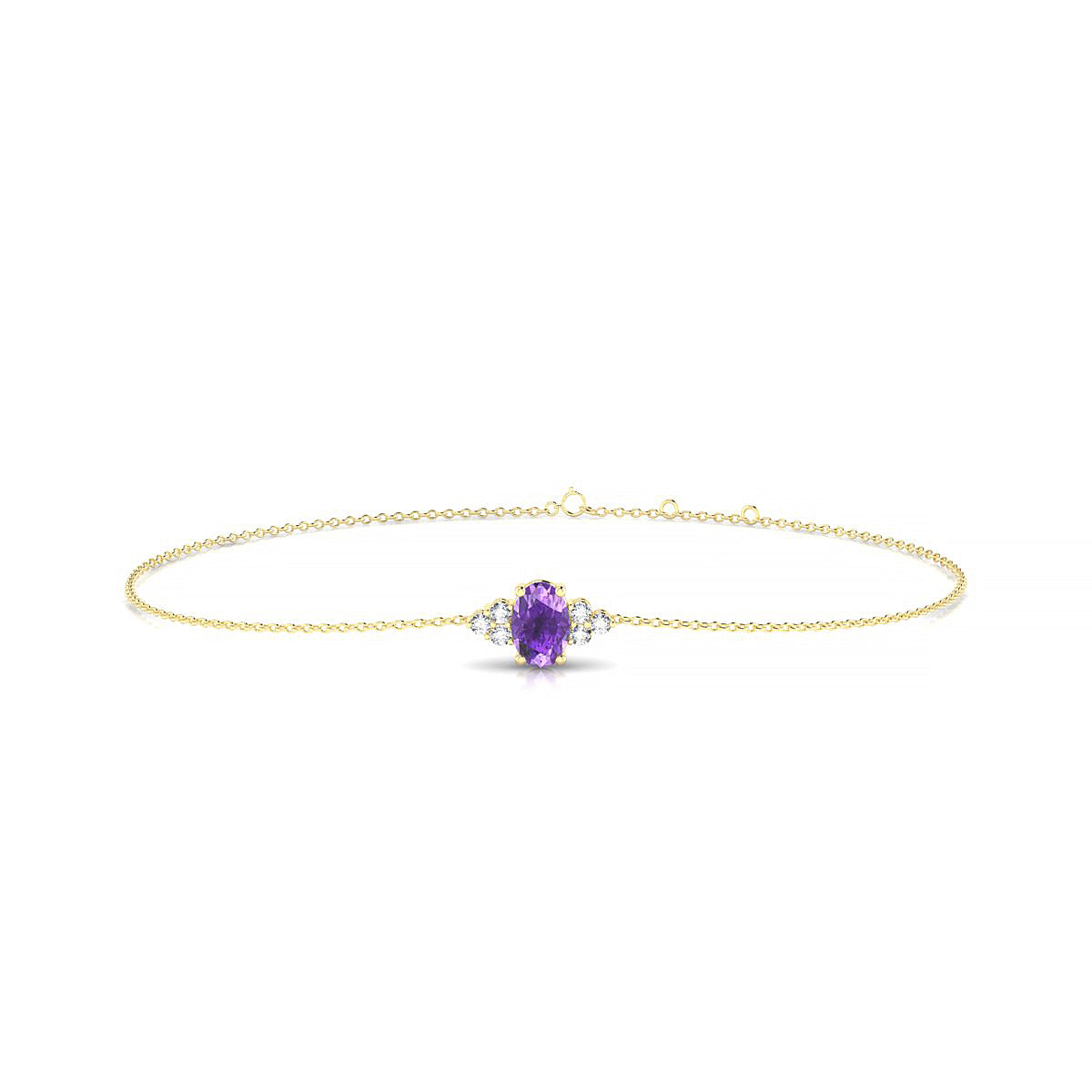 Mirage | 18k Yellow Gold 6 x 4 mm Oval Amethyst Bracelet