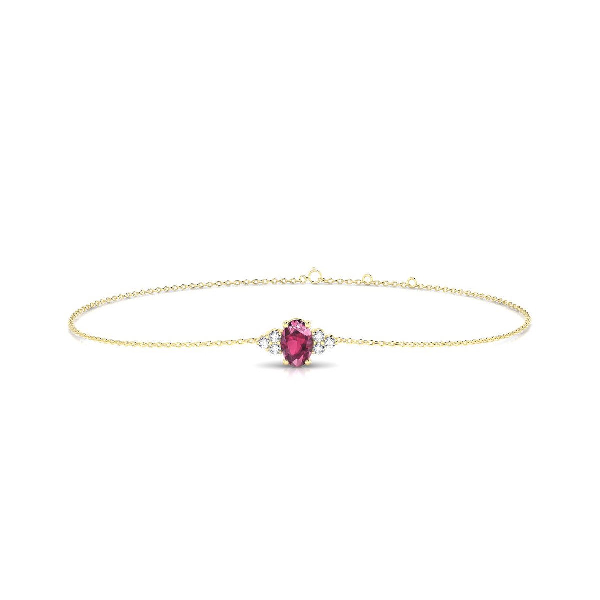 Mirage | 18k Yellow Gold 6 x 4 mm Oval Rhodolite Bracelet