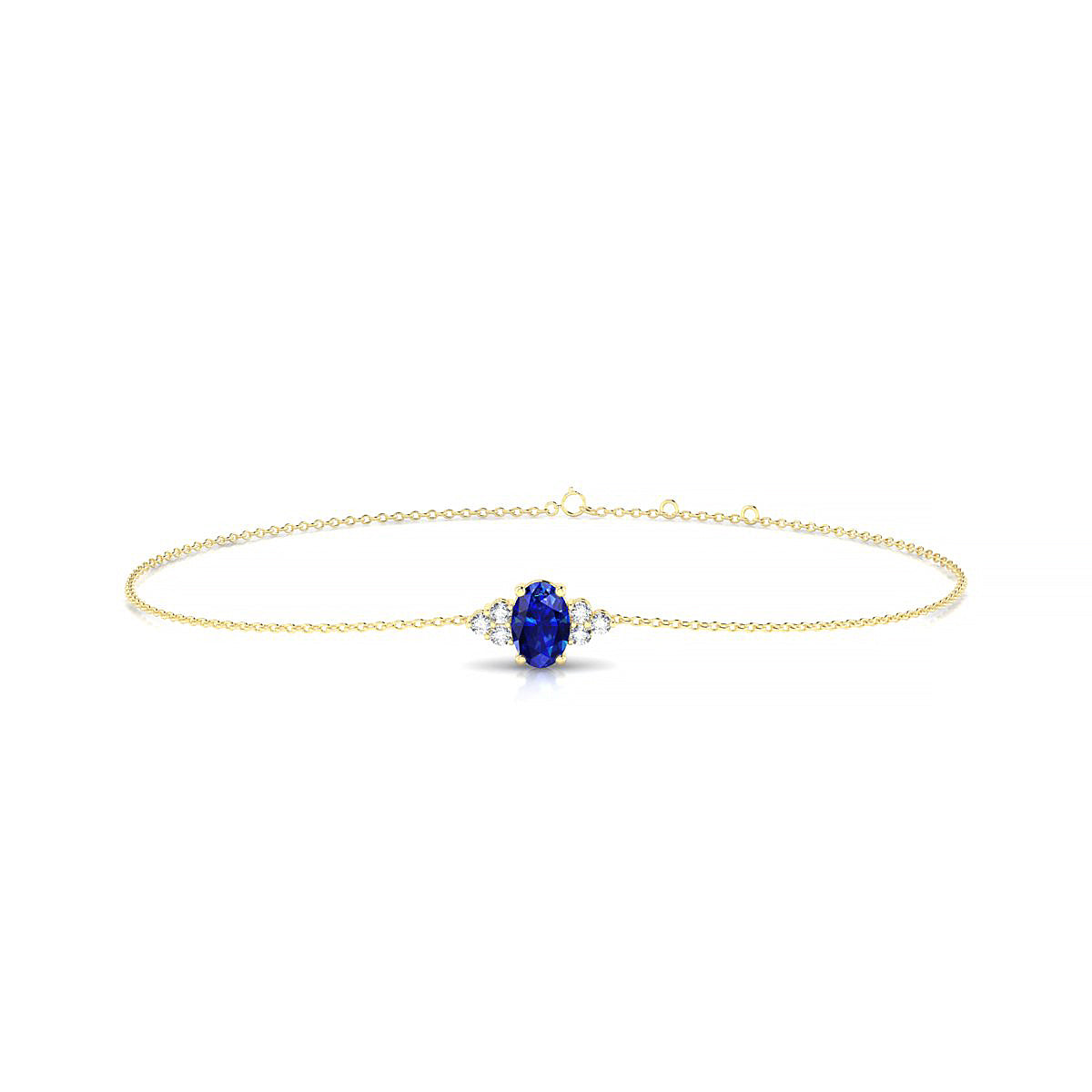 Mirage | 18k Yellow Gold 6 x 4 mm Oval Sapphire Bracelet