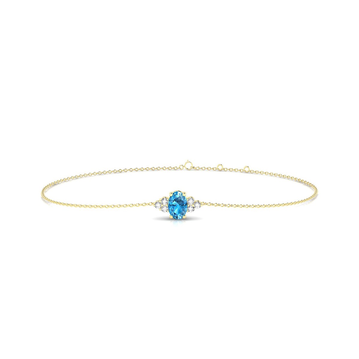 Mirage | 18k Yellow Gold 6 x 4 mm Oval Topaz Bracelet