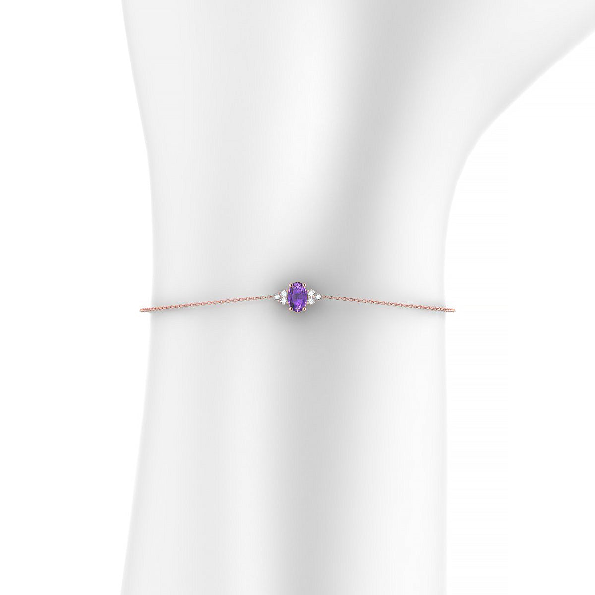 Mirage | 18k Rose Gold 6 x 4 mm Oval Amethyst Bracelet
