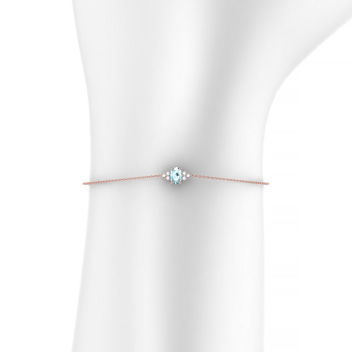 Mirage | 18k Rose Gold 6 x 4 mm Oval Aquamarine Bracelet