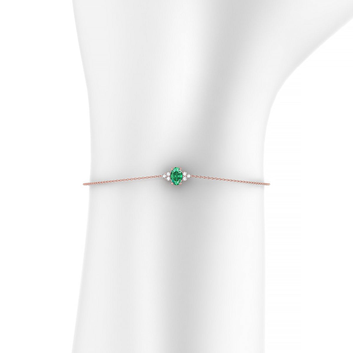 Mirage | 18k Rose Gold 6 x 4 mm Oval Emerald Bracelet