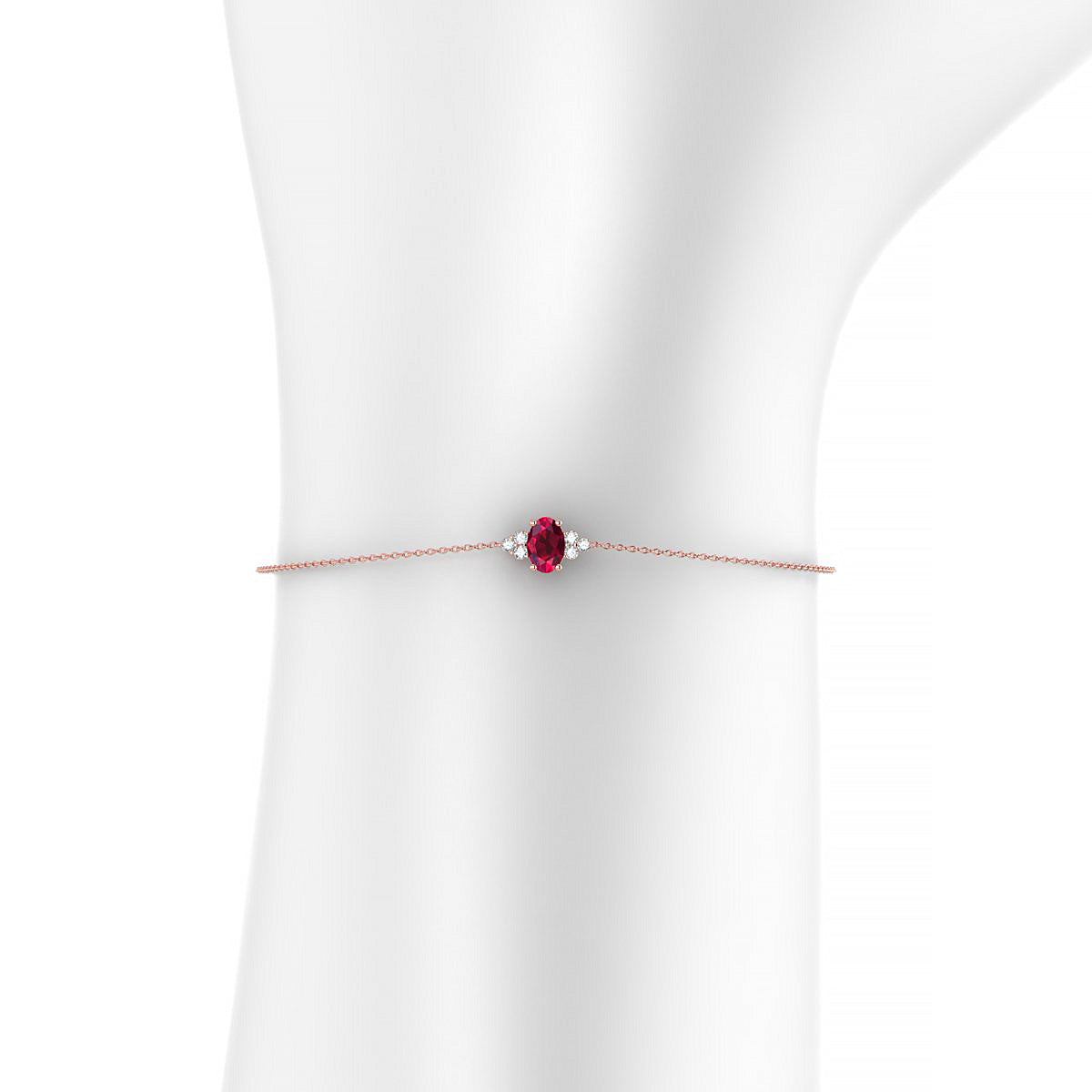 Mirage | 18k Rose Gold 6 x 4 mm Oval Ruby Bracelet