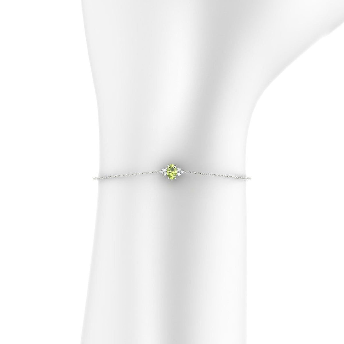 Mirage | 18k White Gold 6 x 4 mm Oval Peridot Bracelet