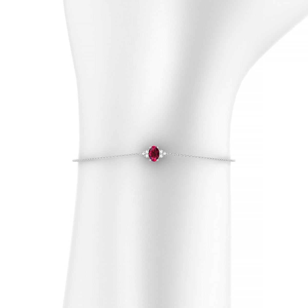 Mirage | 18k White Gold 6 x 4 mm Oval Ruby Bracelet