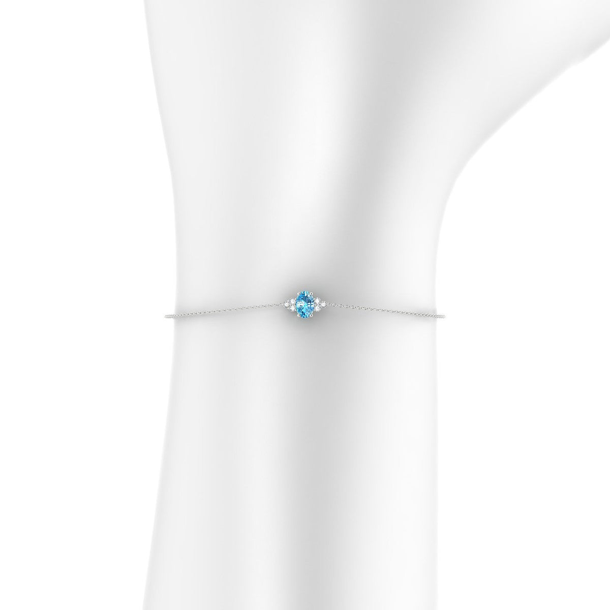 Mirage | 18k White Gold 6 x 4 mm Oval Topaz Bracelet