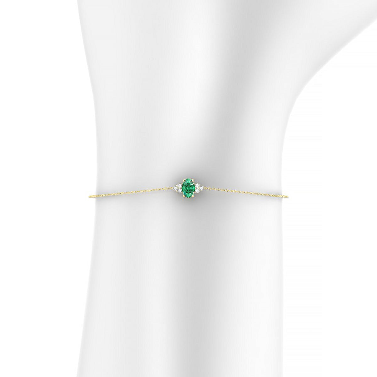 Mirage | 18k Yellow Gold 6 x 4 mm Oval Emerald Bracelet