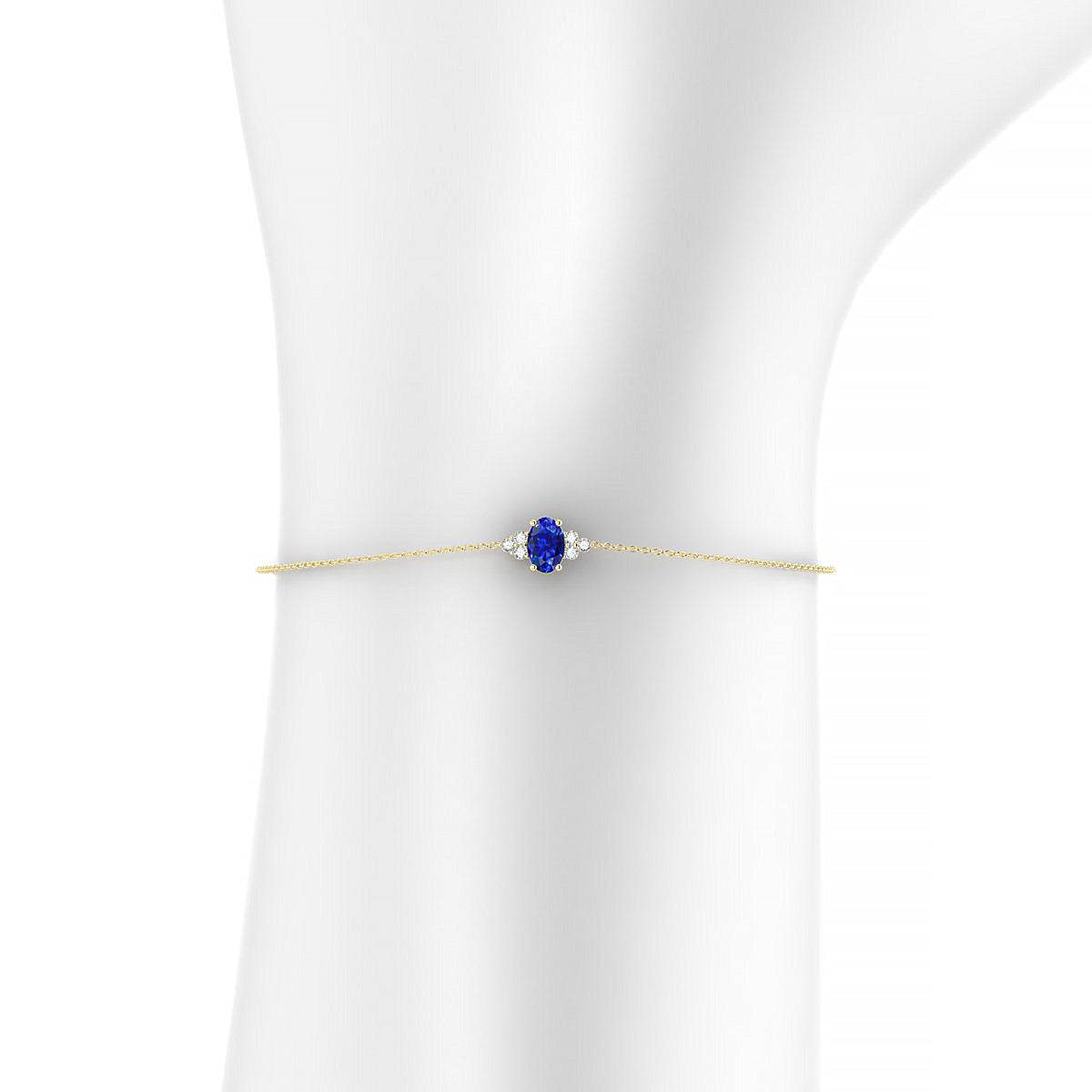 Mirage | 18k Yellow Gold 6 x 4 mm Oval Sapphire Bracelet