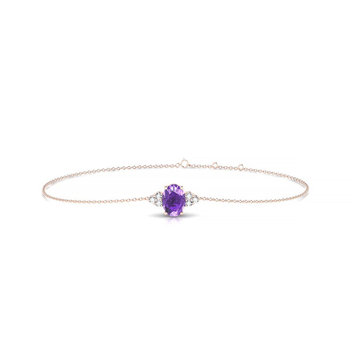 Mirage | 18k Rose Gold 7 x 5 mm Oval Amethyst Bracelet