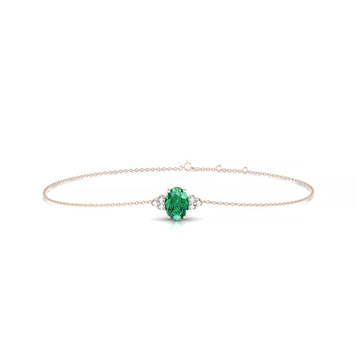 Mirage | 18k Rose Gold 7 x 5 mm Oval Emerald Bracelet