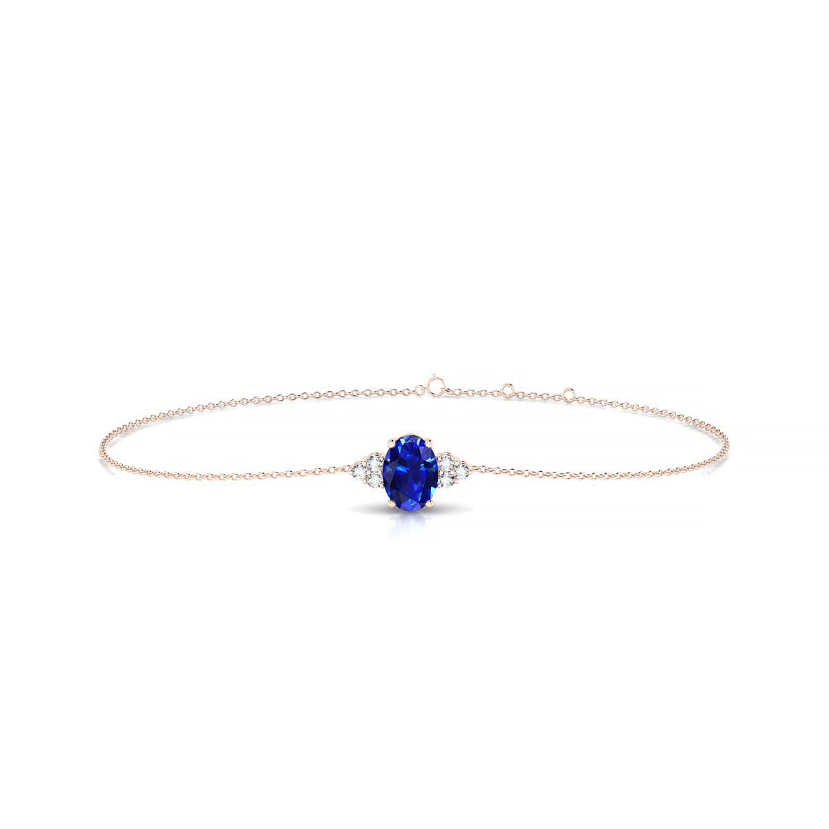 Mirage | 18k Rose Gold 7 x 5 mm Oval Sapphire Bracelet